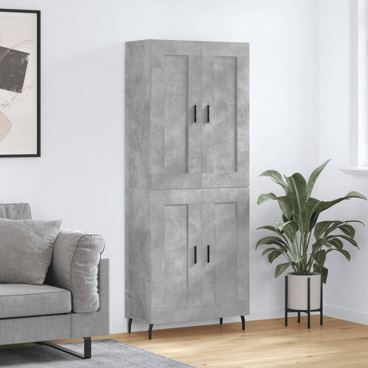vidaXL Highboard Concrete Grey 69,5x34x180 cm Engineered Wood