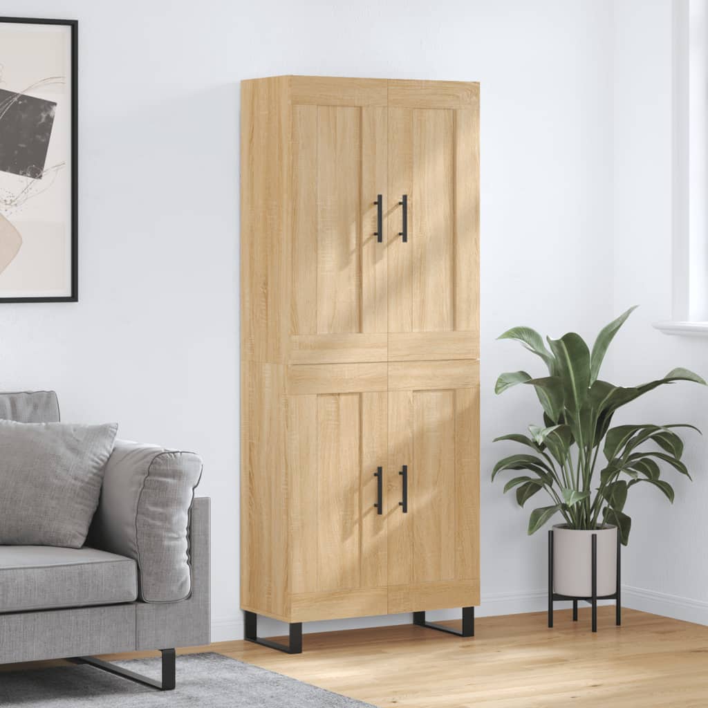 vidaXL Highboard Sonoma Oak 69,5x34x180 cm Engineered Wood