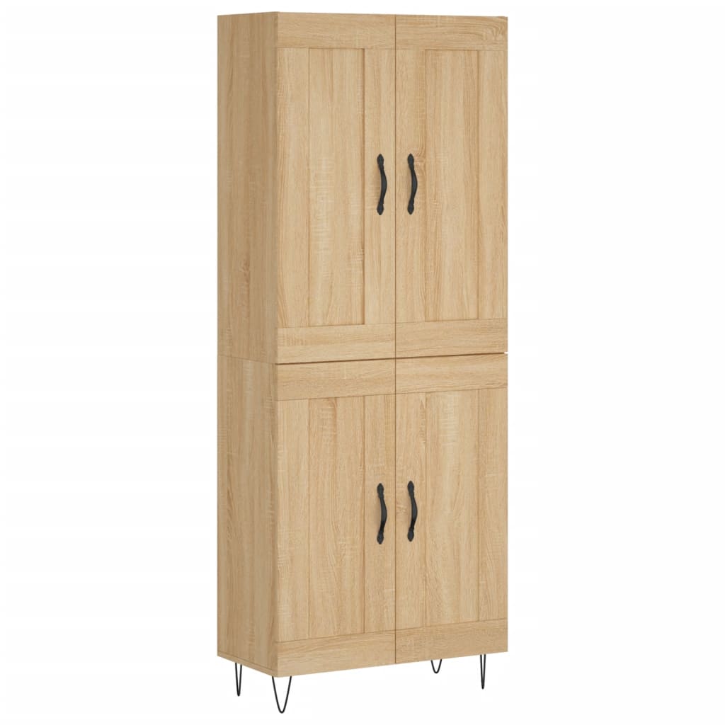 vidaXL Highboard Sonoma Oak 69,5x34x180 cm Engineered Wood