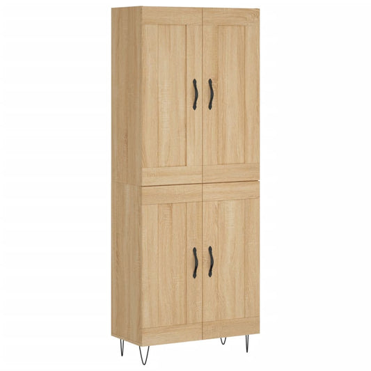 vidaXL Highboard Sonoma Oak 69,5x34x180 cm Engineered Wood