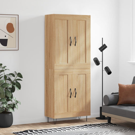 vidaXL Highboard Sonoma Oak 69,5x34x180 cm Engineered Wood
