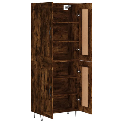 vidaXL Highboard Smoked Oak 69,5x34x180 cm Engineered Wood