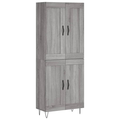 vidaXL Highboard Grey Sonoma 69,5x34x180 cm Engineered Wood