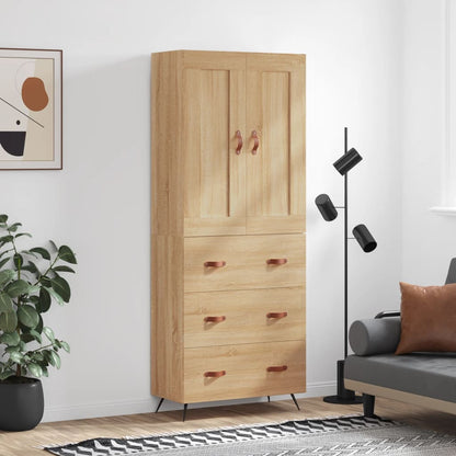 vidaXL Highboard Sonoma Oak 69,5x34x180 cm Engineered Wood