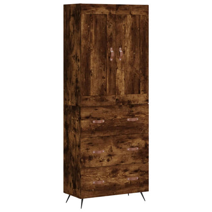 vidaXL Highboard Smoked Oak 69,5x34x180 cm Engineered Wood