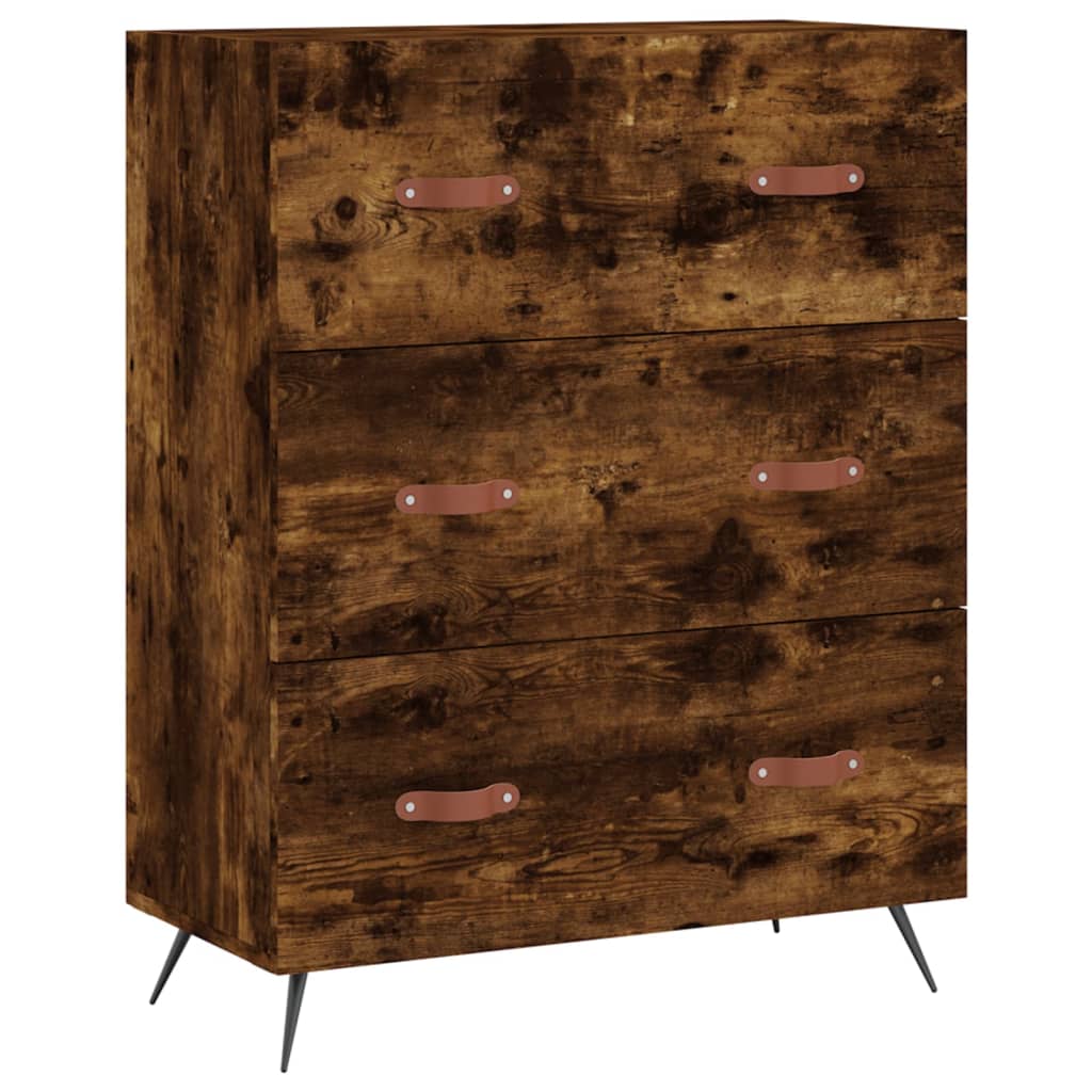 vidaXL Highboard Smoked Oak 69,5x34x180 cm Engineered Wood