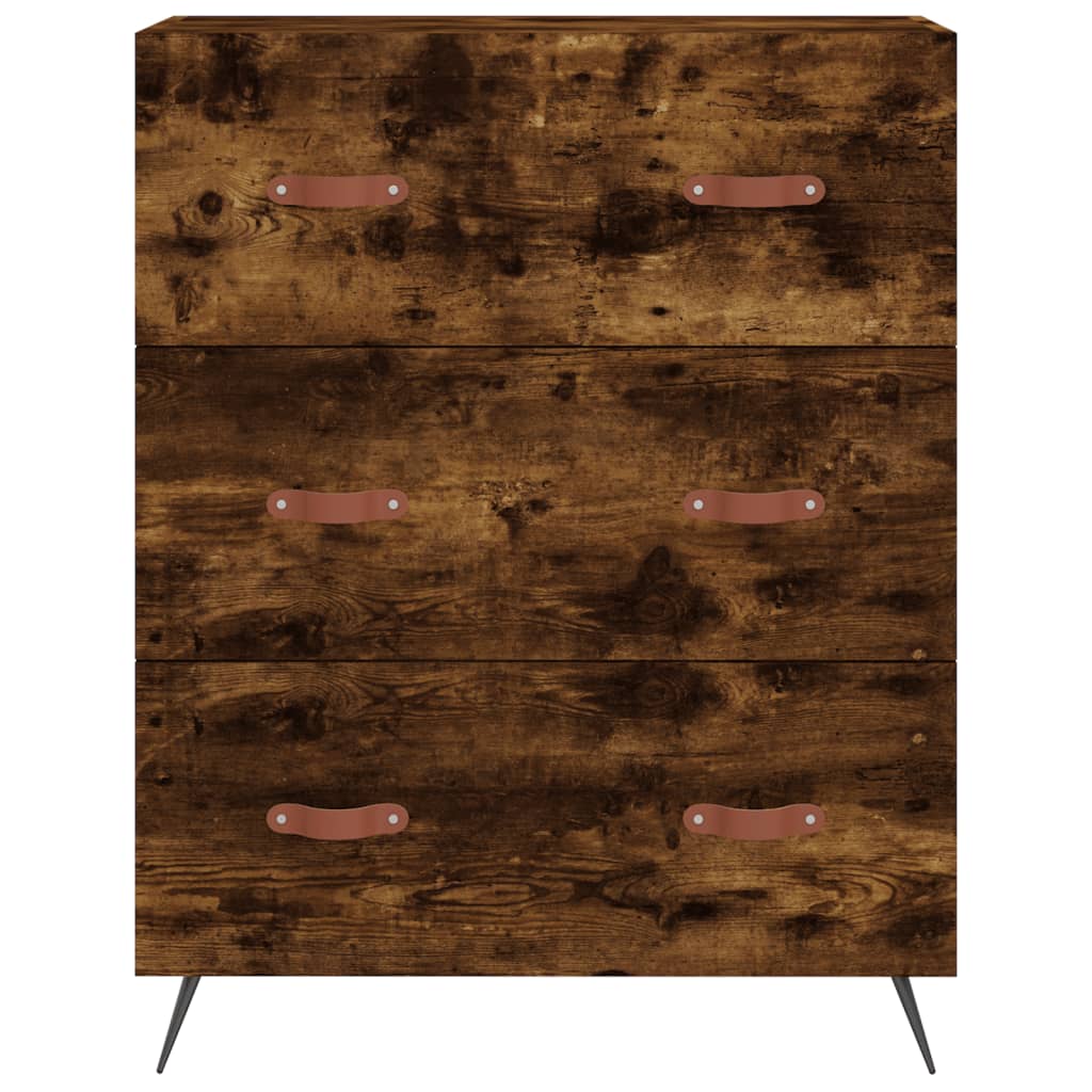 vidaXL Highboard Smoked Oak 69,5x34x180 cm Engineered Wood