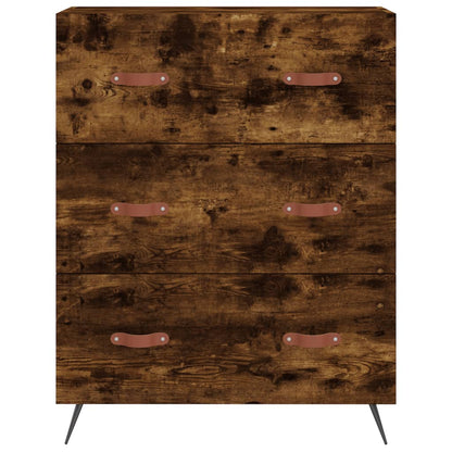 vidaXL Highboard Smoked Oak 69,5x34x180 cm Engineered Wood