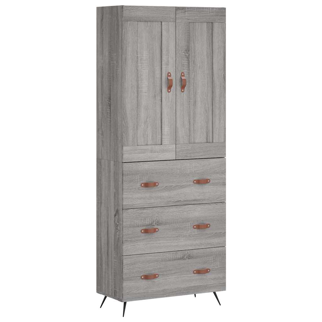 vidaXL Highboard Grey Sonoma 69,5x34x180 cm Engineered Wood