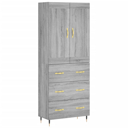 vidaXL Highboard Grey Sonoma 69,5x34x180 cm Engineered Wood