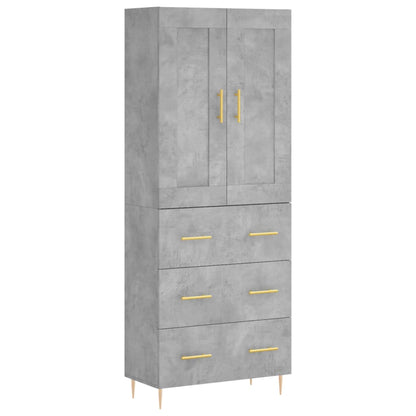 vidaXL Highboard Concrete Grey 69,5x34x180 cm Engineered Wood