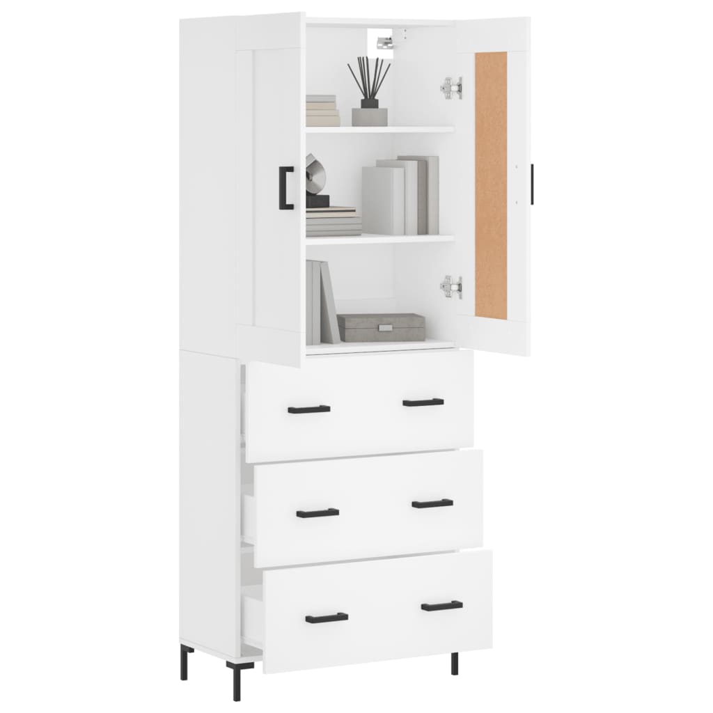 vidaXL Highboard White 69.5x34x180 cm Engineered Wood