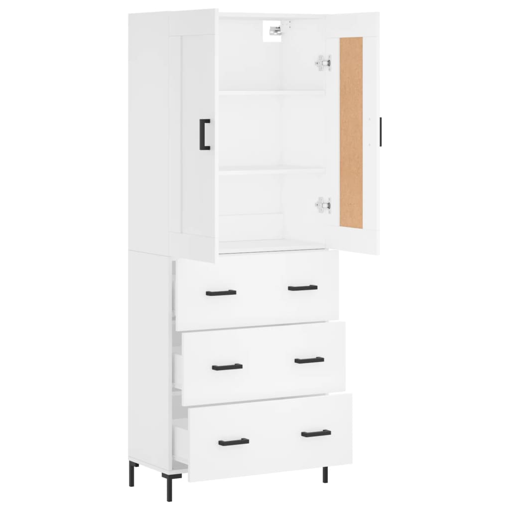 vidaXL Highboard White 69,5x34x180 cm Engineered Wood