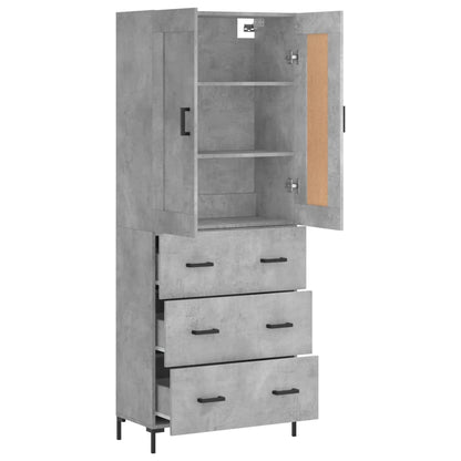 vidaXL Highboard Concrete Grey 69,5x34x180 cm Engineered Wood