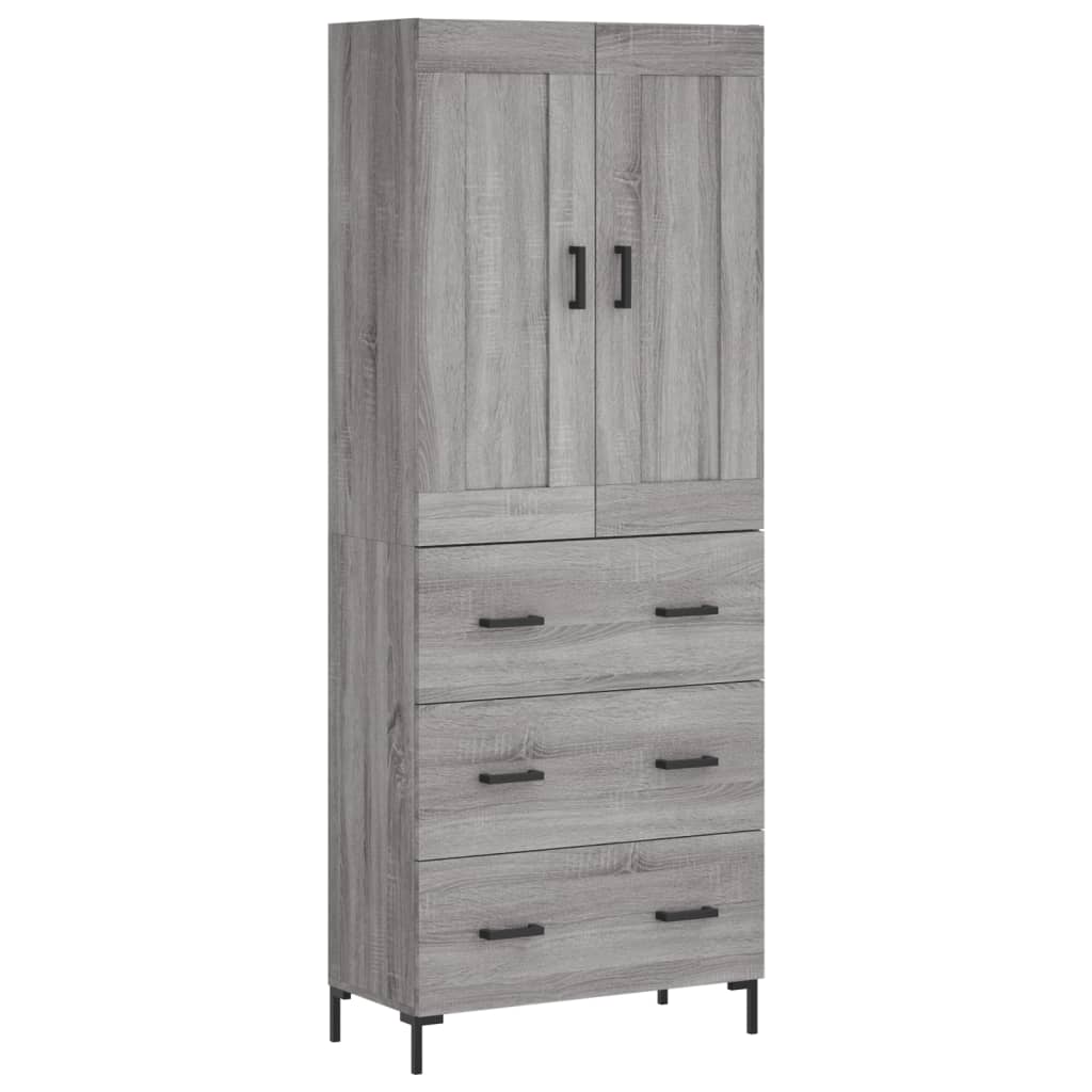 vidaXL Highboard Grey Sonoma 69,5x34x180 cm Engineered Wood