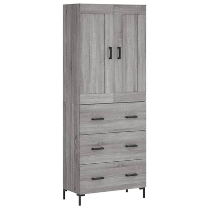 vidaXL Highboard Grey Sonoma 69,5x34x180 cm Engineered Wood