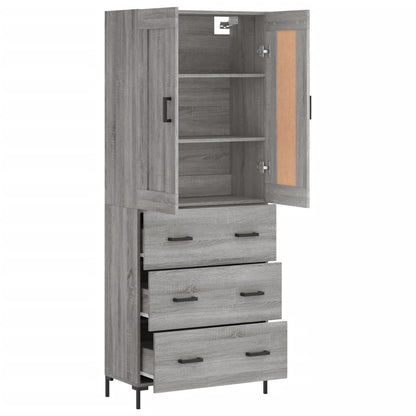 vidaXL Highboard Grey Sonoma 69,5x34x180 cm Engineered Wood