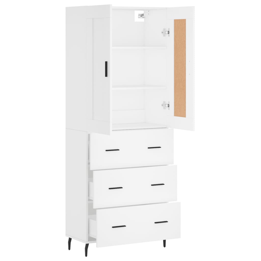 vidaXL Highboard White 69,5x34x180 cm Engineered Wood