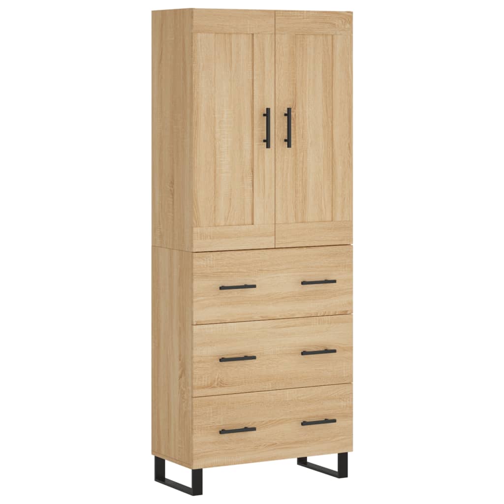 vidaXL Highboard Sonoma Oak 69.5x34x180 cm Engineered Wood