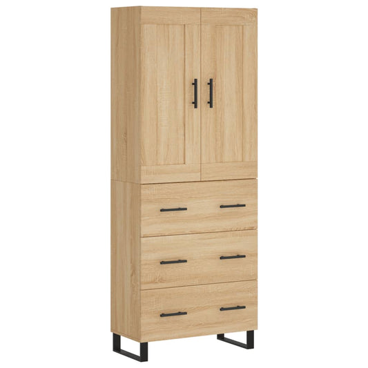 vidaXL Highboard Sonoma Oak 69.5x34x180 cm Engineered Wood