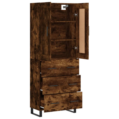vidaXL Highboard Smoked Oak 69,5x34x180 cm Engineered Wood