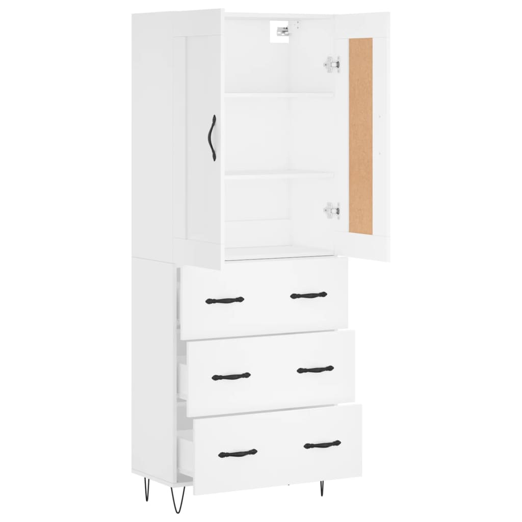vidaXL Highboard White 69,5x34x180 cm Engineered Wood