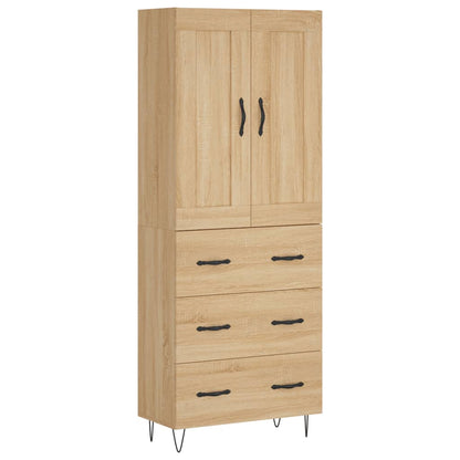 vidaXL Highboard Sonoma Oak 69,5x34x180 cm Engineered Wood