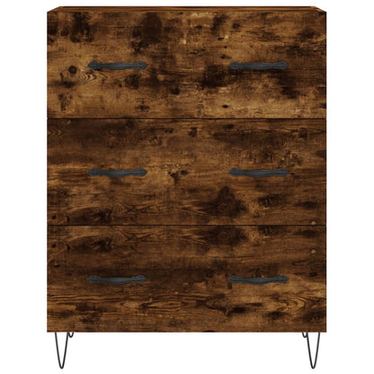 vidaXL Highboard Smoked Oak 69,5x34x180 cm Engineered Wood