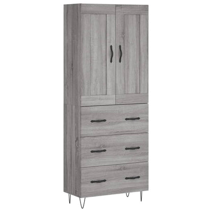 vidaXL Highboard Grey Sonoma 69,5x34x180 cm Engineered Wood