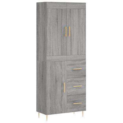 vidaXL Highboard Grey Sonoma 69,5x34x180 cm Engineered Wood