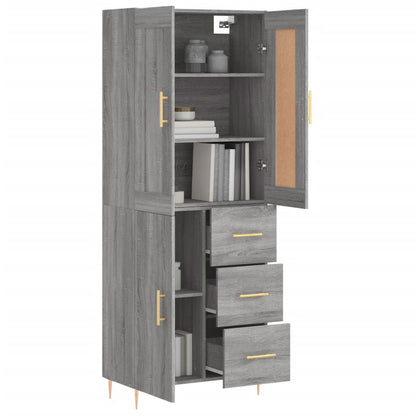 vidaXL Highboard Grey Sonoma 69,5x34x180 cm Engineered Wood