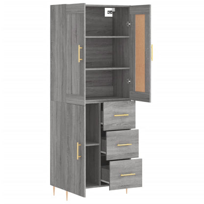 vidaXL Highboard Grey Sonoma 69,5x34x180 cm Engineered Wood