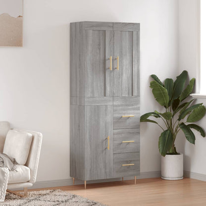 vidaXL Highboard Grey Sonoma 69,5x34x180 cm Engineered Wood