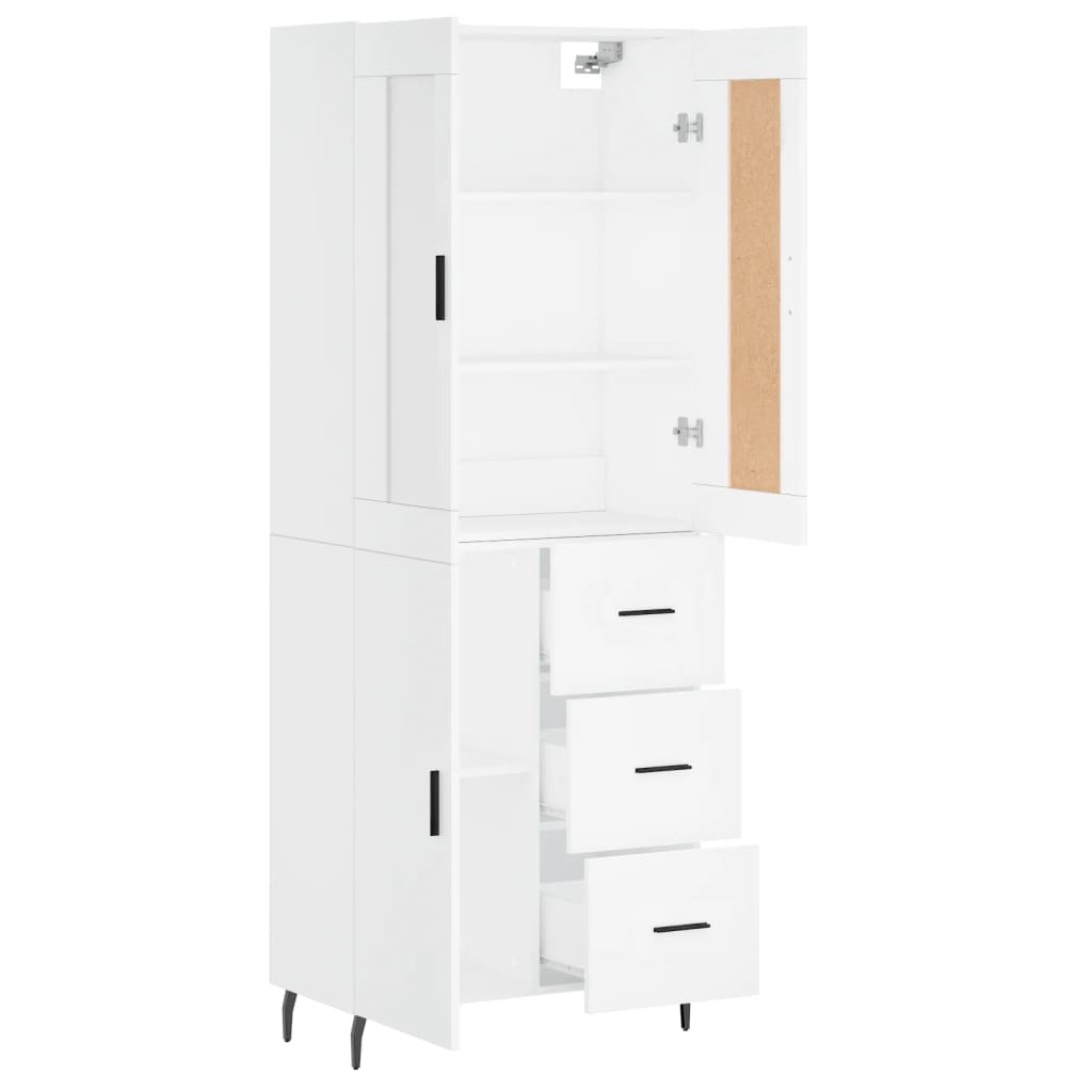 vidaXL Highboard White 69,5x34x180 cm Engineered Wood