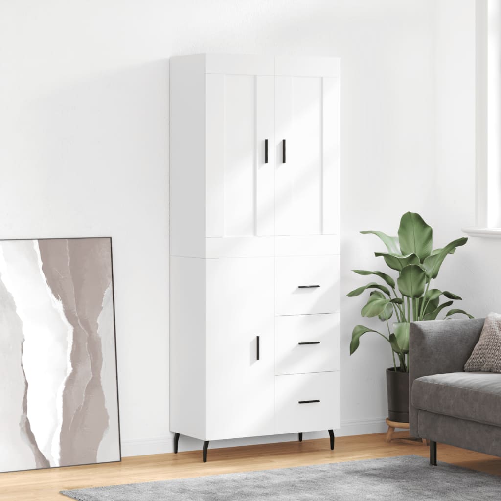 vidaXL Highboard White 69,5x34x180 cm Engineered Wood
