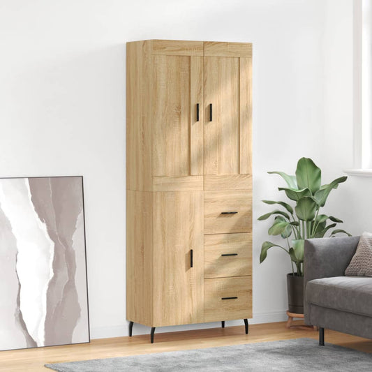 vidaXL Highboard Sonoma Oak 69,5x34x180 cm Engineered Wood