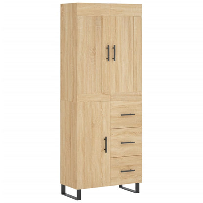 vidaXL Highboard Sonoma Oak 69.5x34x180 cm Engineered Wood