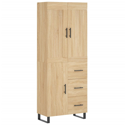 vidaXL Highboard Sonoma Oak 69.5x34x180 cm Engineered Wood