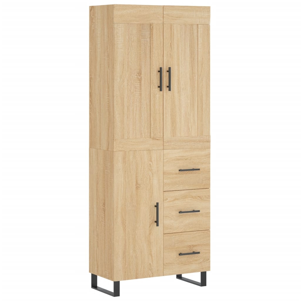 vidaXL Highboard Sonoma Oak 69,5x34x180 cm Engineered Wood