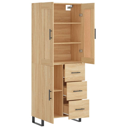 vidaXL Highboard Sonoma Oak 69,5x34x180 cm Engineered Wood