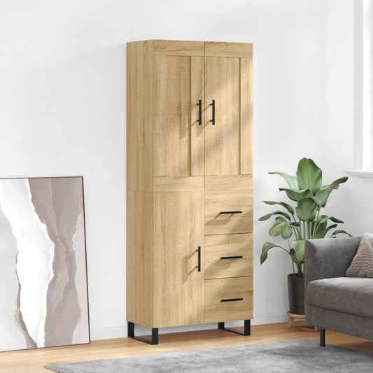 vidaXL Highboard Sonoma Oak 69,5x34x180 cm Engineered Wood