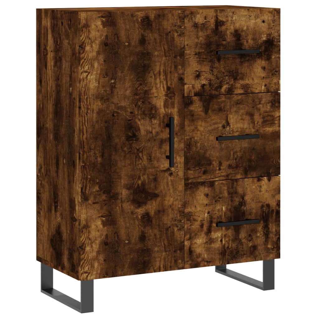vidaXL Highboard Smoked Oak 69.5x34x180 cm Engineered Wood