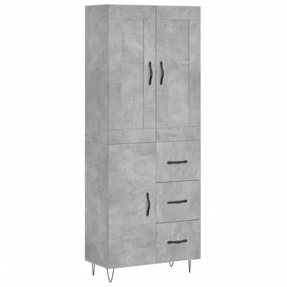 vidaXL Highboard Concrete Grey 69,5x34x180 cm Engineered Wood