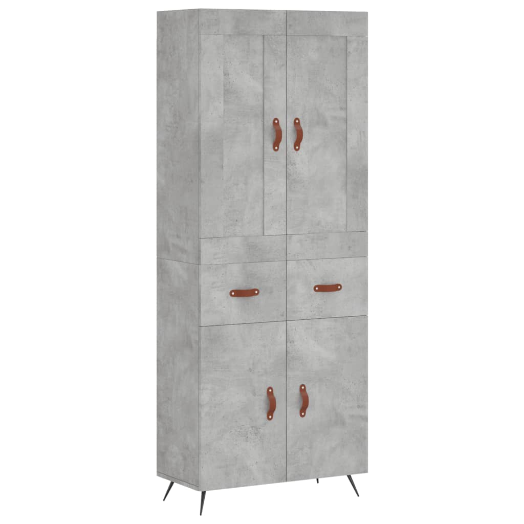 vidaXL Highboard Concrete Grey 69,5x34x180 cm Engineered Wood