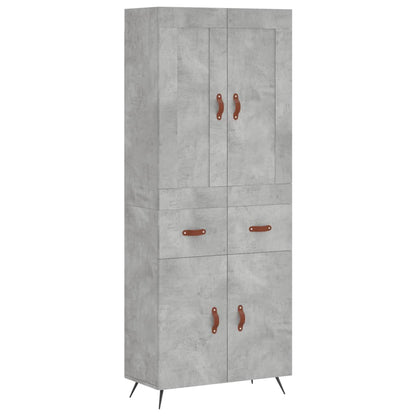 vidaXL Highboard Concrete Grey 69,5x34x180 cm Engineered Wood