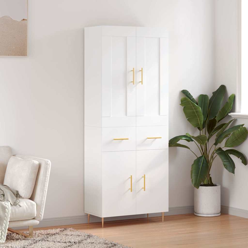 vidaXL Highboard White 69,5x34x180 cm Engineered Wood