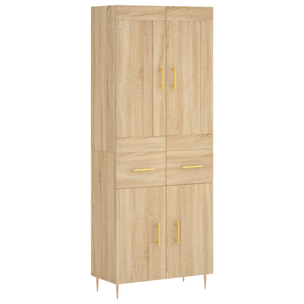 vidaXL Highboard Sonoma Oak 69,5x34x180 cm Engineered Wood