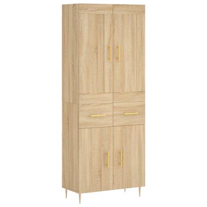 vidaXL Highboard Sonoma Oak 69,5x34x180 cm Engineered Wood