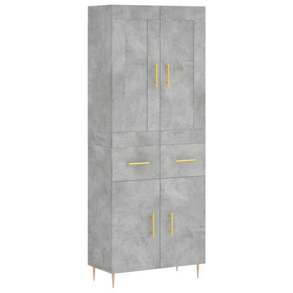 vidaXL Highboard Concrete Grey 69,5x34x180 cm Engineered Wood