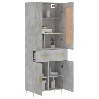 vidaXL Highboard Concrete Grey 69,5x34x180 cm Engineered Wood